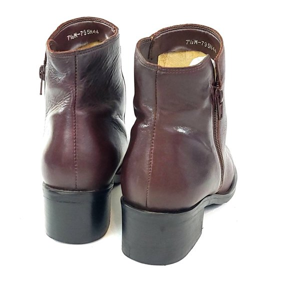 Naturalizer Brown Leather Ankle Boot Vintage 80s - Picture 3 of 13